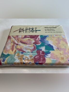 Vintage New Caress By Mervyns Twin Flat Floral Sheet  “Mayflower” 1993